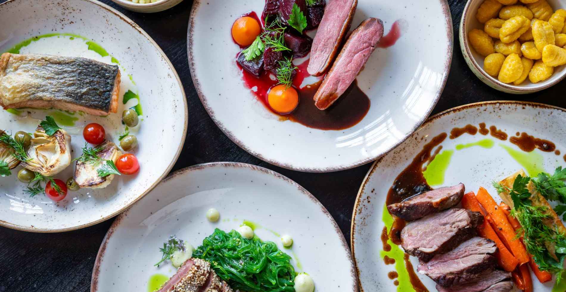Menü des Restaurants auf Schloss Fischbach